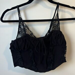 Urban Outfitters Black Lace Crop Top